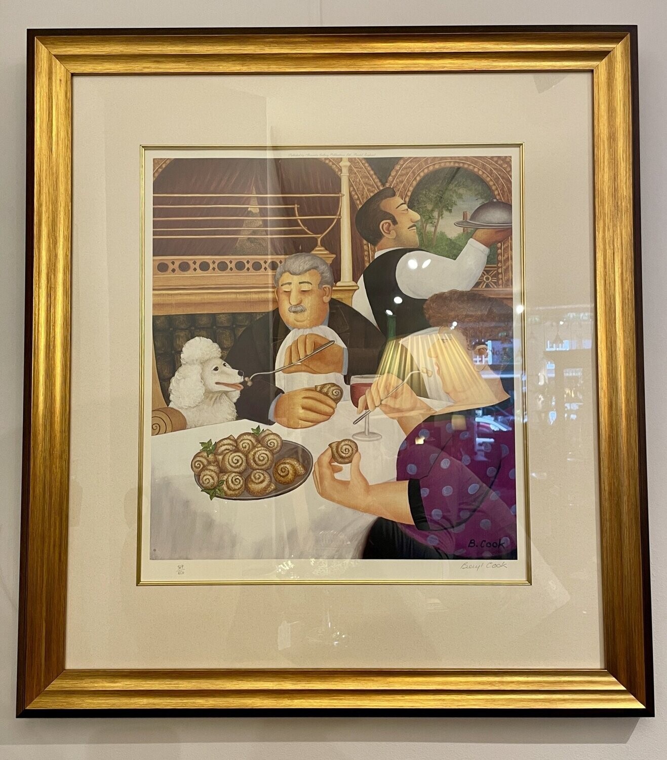Beryl Cook Signed Print Escargot Pour Trois