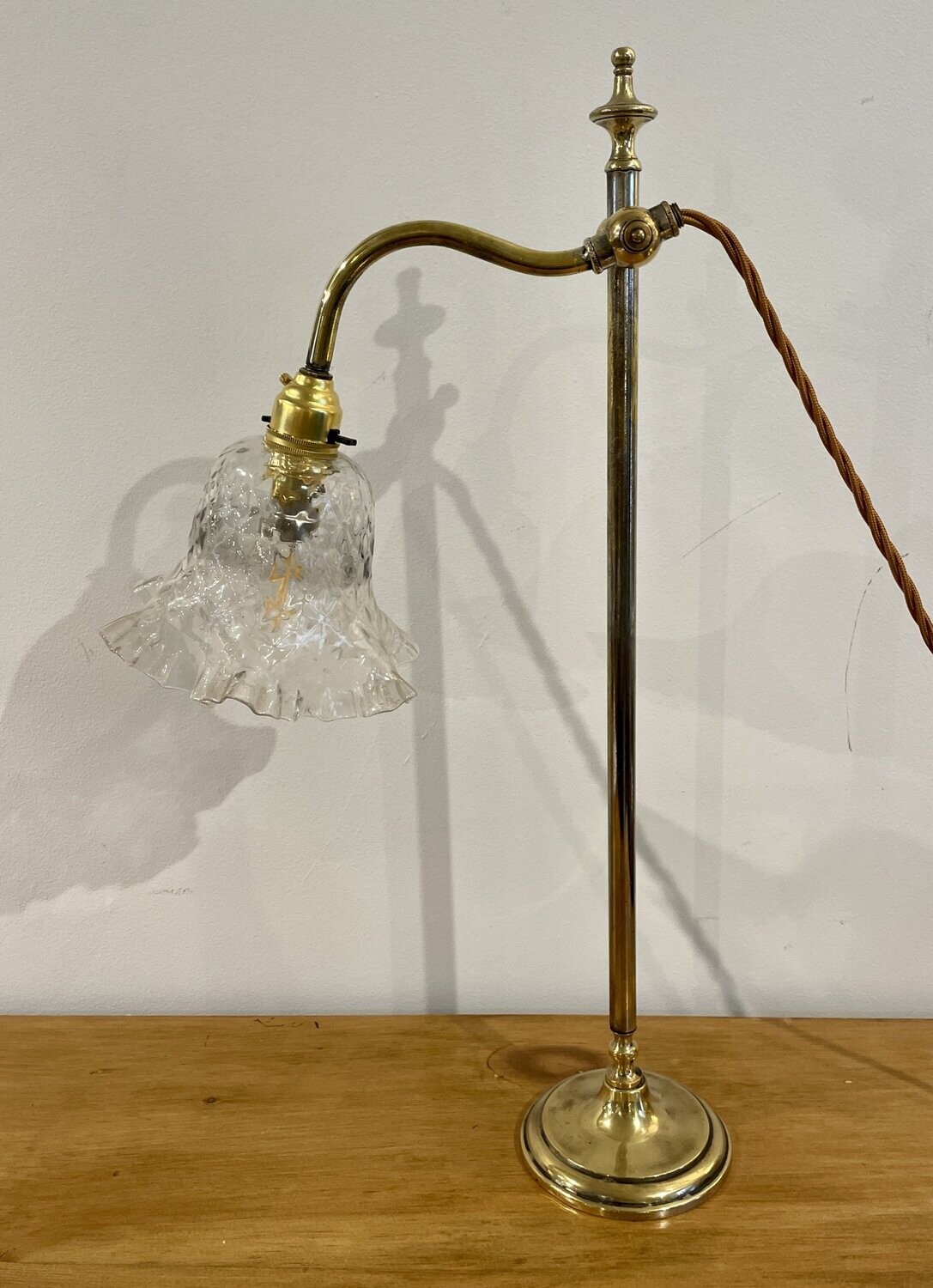 Antique Brass Rise and Fall Desk Lamp