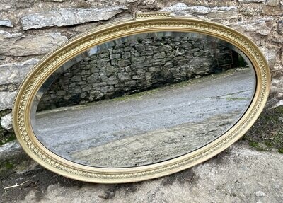 Large Antique Gilt Oval Wall Mirror