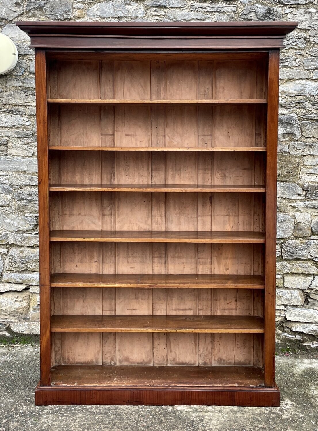 Large Victorian Mahogany Open Bookcase