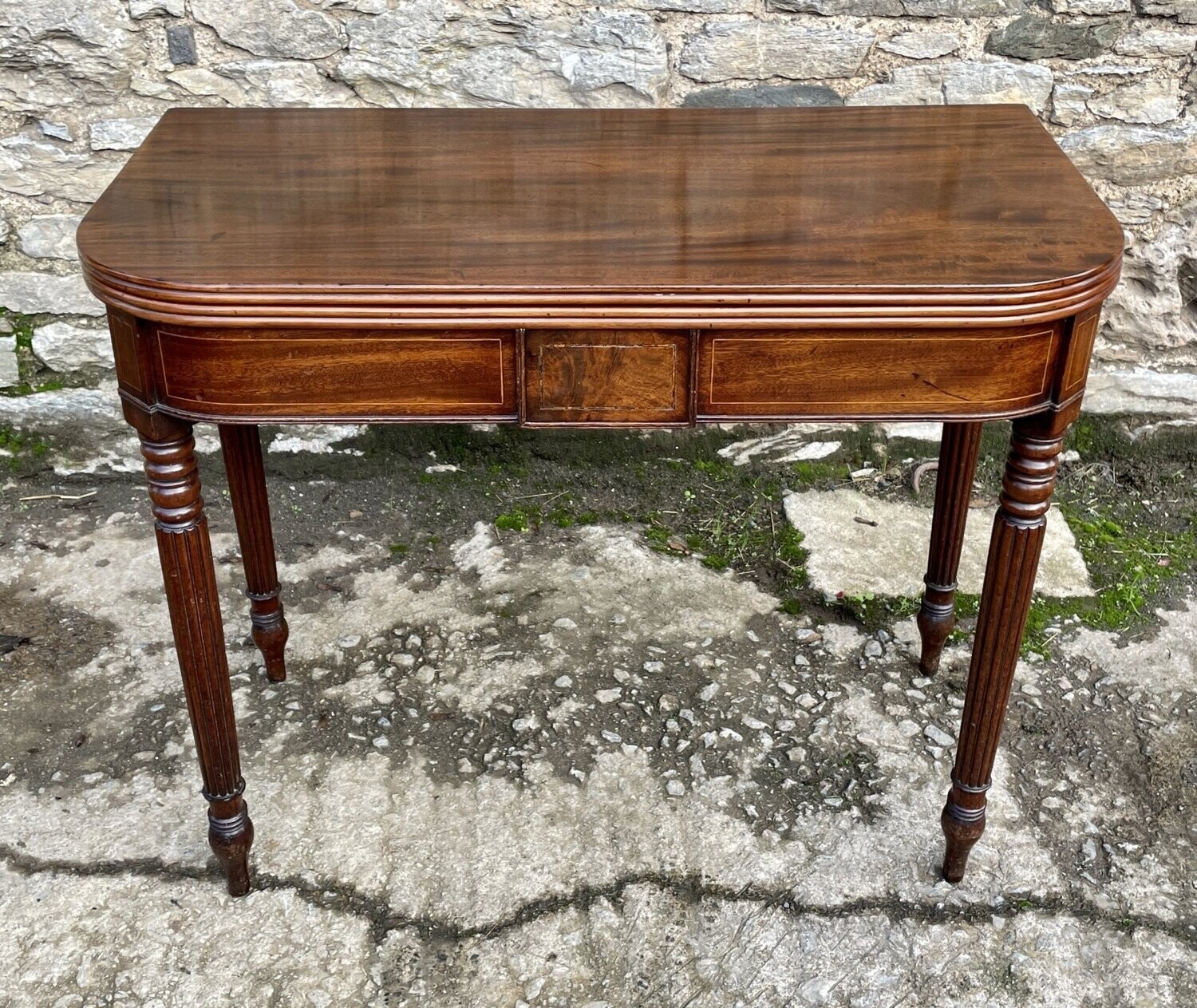 Georgian Mahogany Fold Over Tea Table