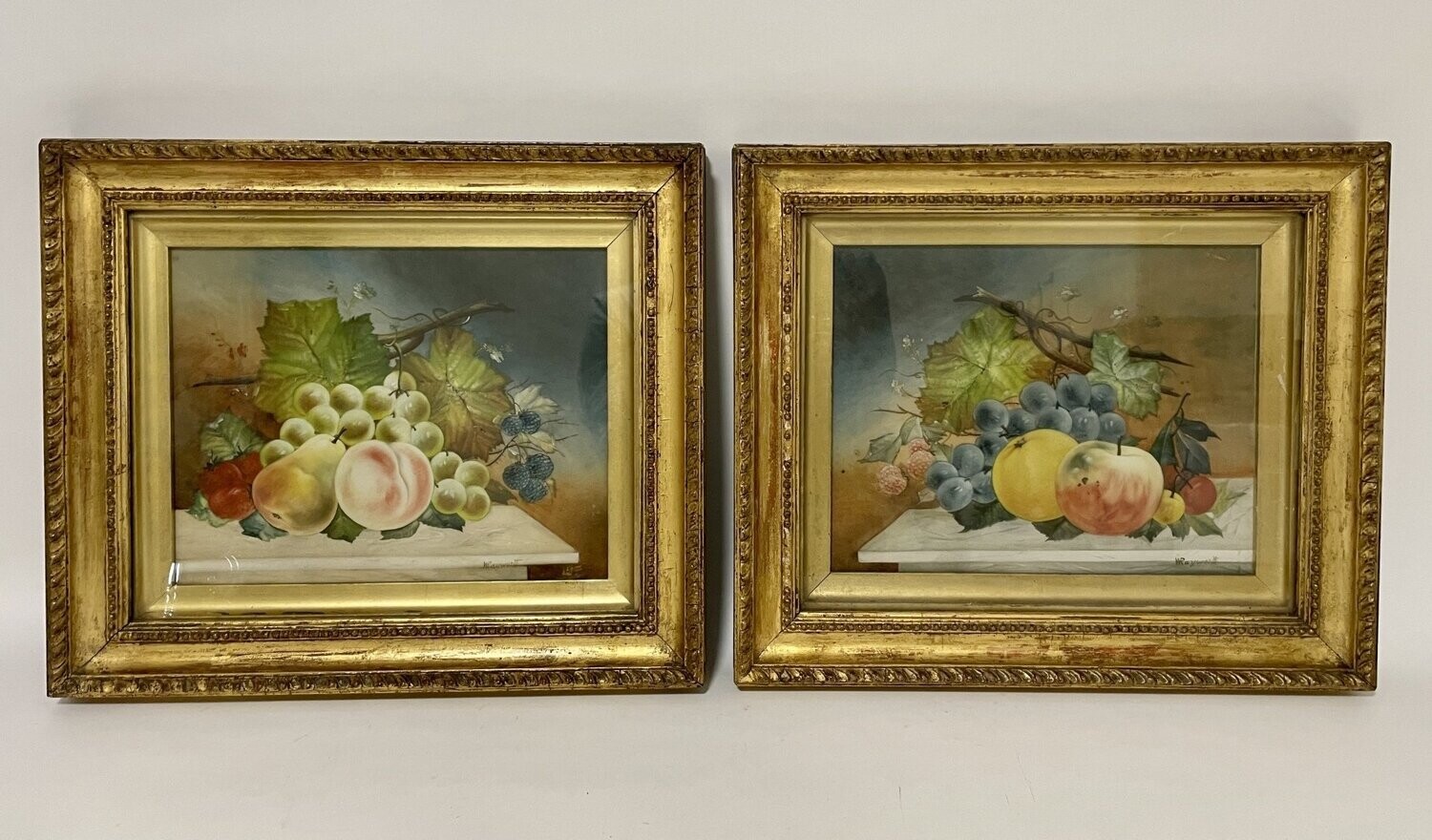 Pair of Wrayworth Still Life Paintings on Ceramic