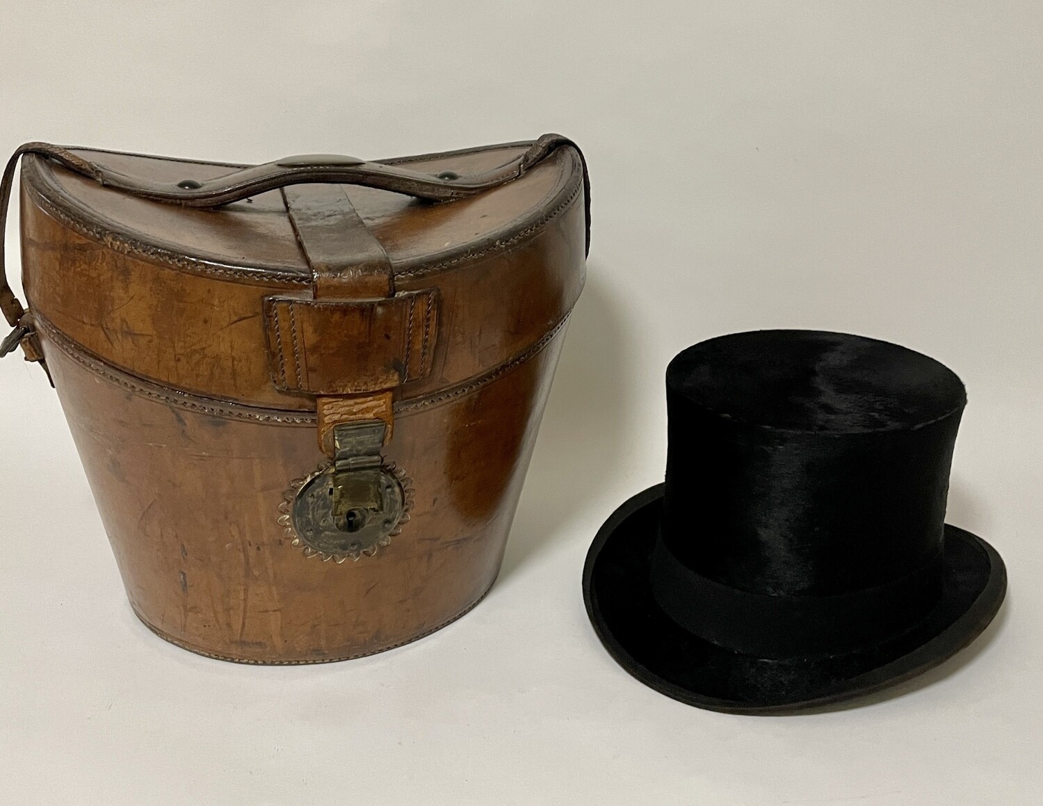 Victorian Silk Top Hat in Leather Case