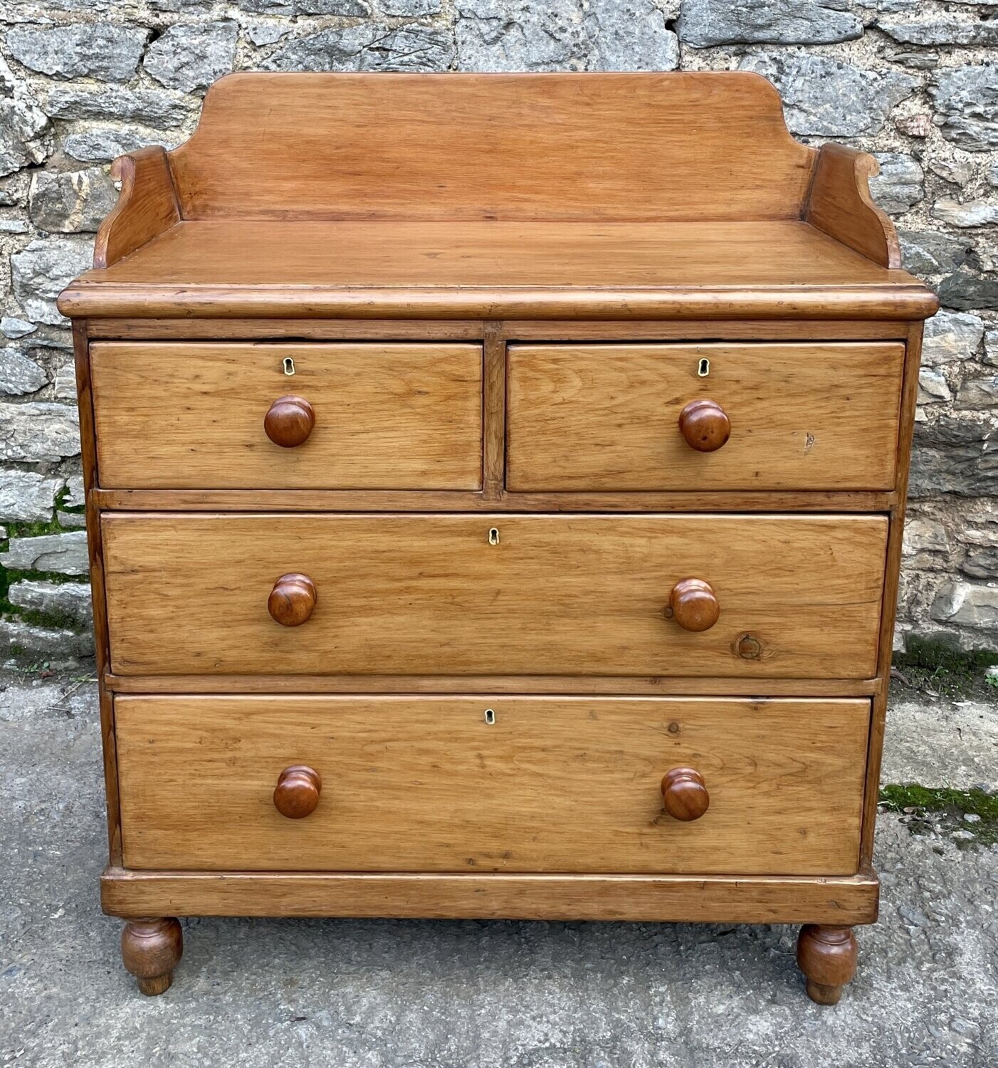 Victorian Pine Chest of Drawers with Gallery