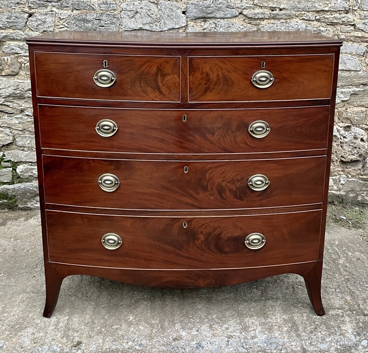 Georgian Mahogany Bow Front Chest of Drawers