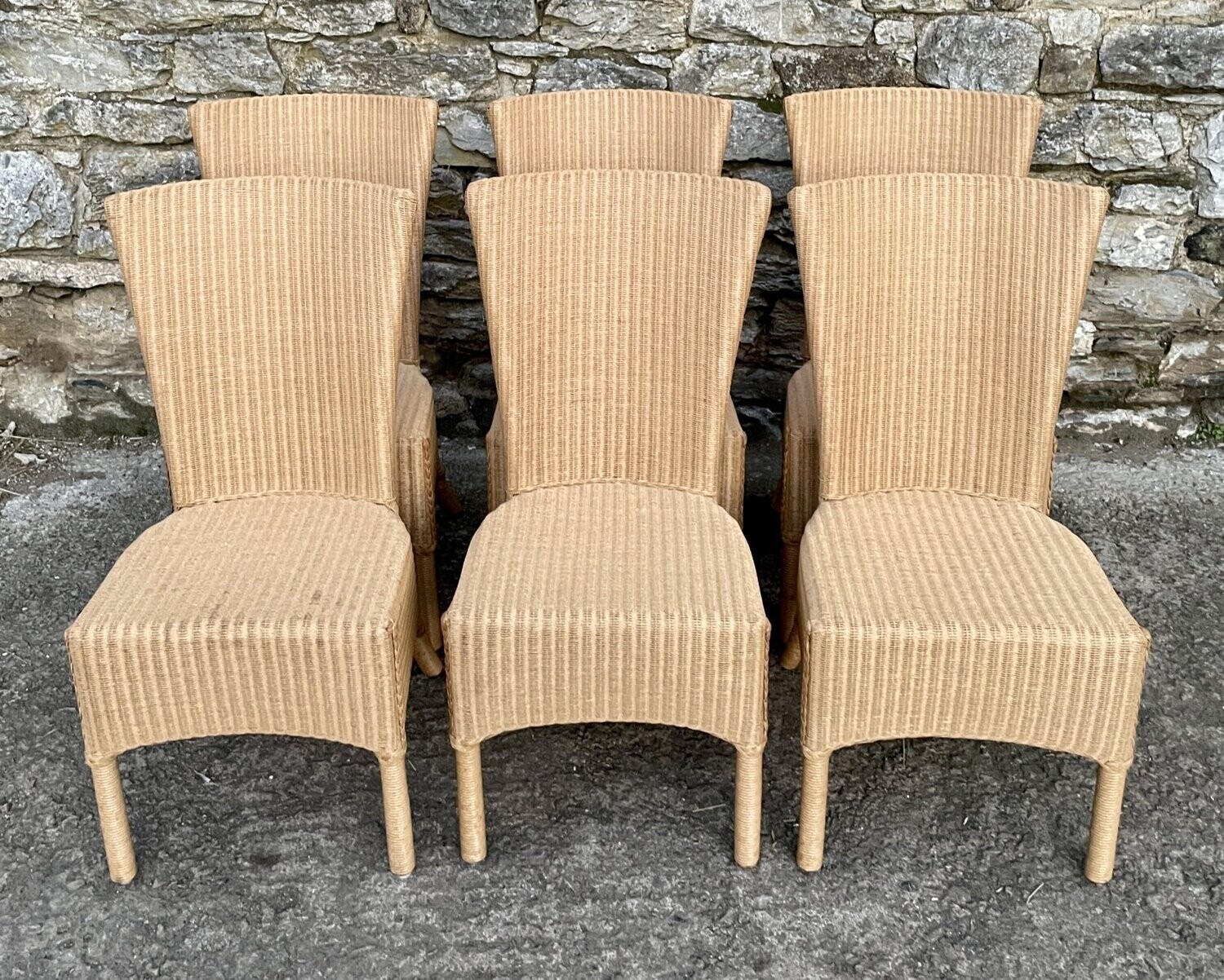 Set of 6 Lloyd Loom Dining Chairs