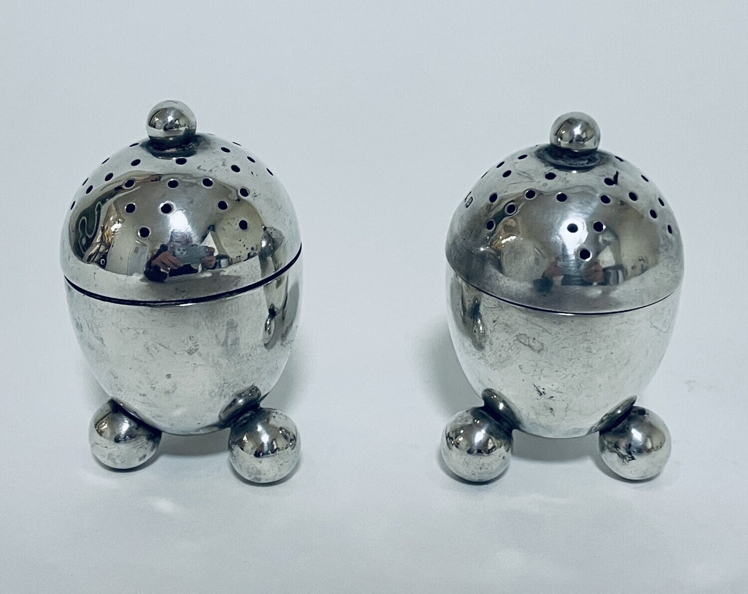 Pair of Antique Silver Pepper Pots