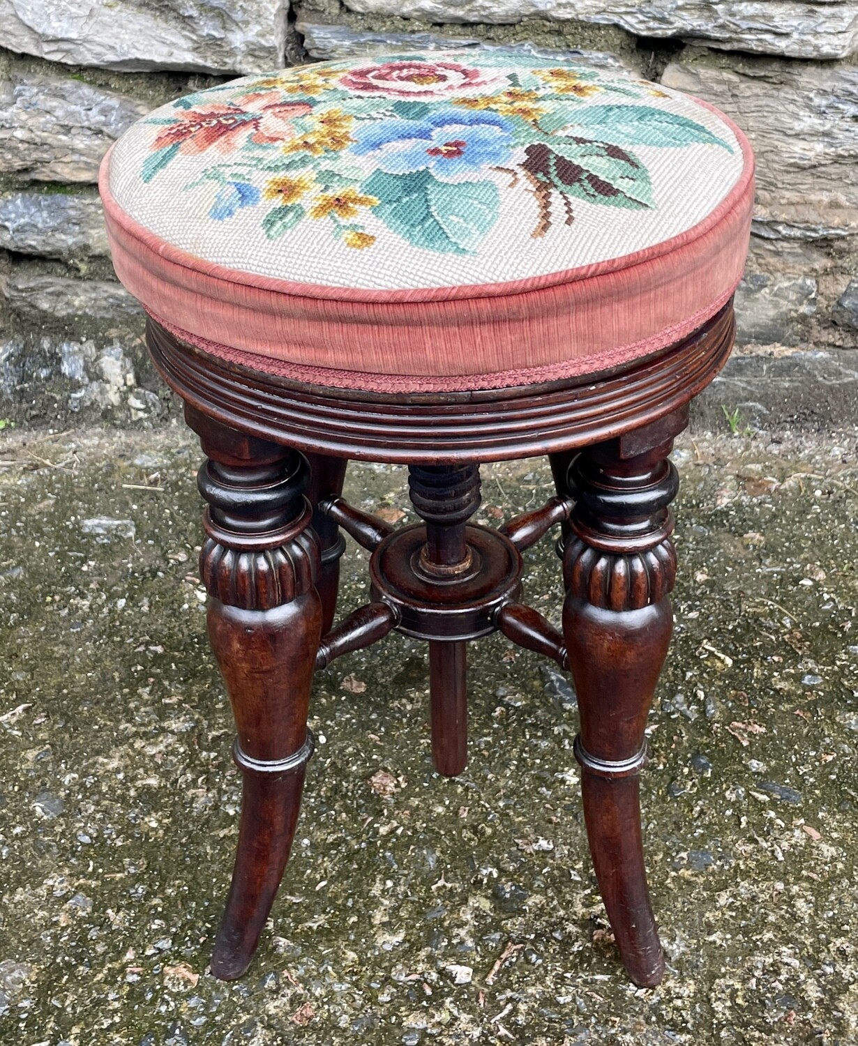 ​Victorian Mahogany Revolving Piano Stool