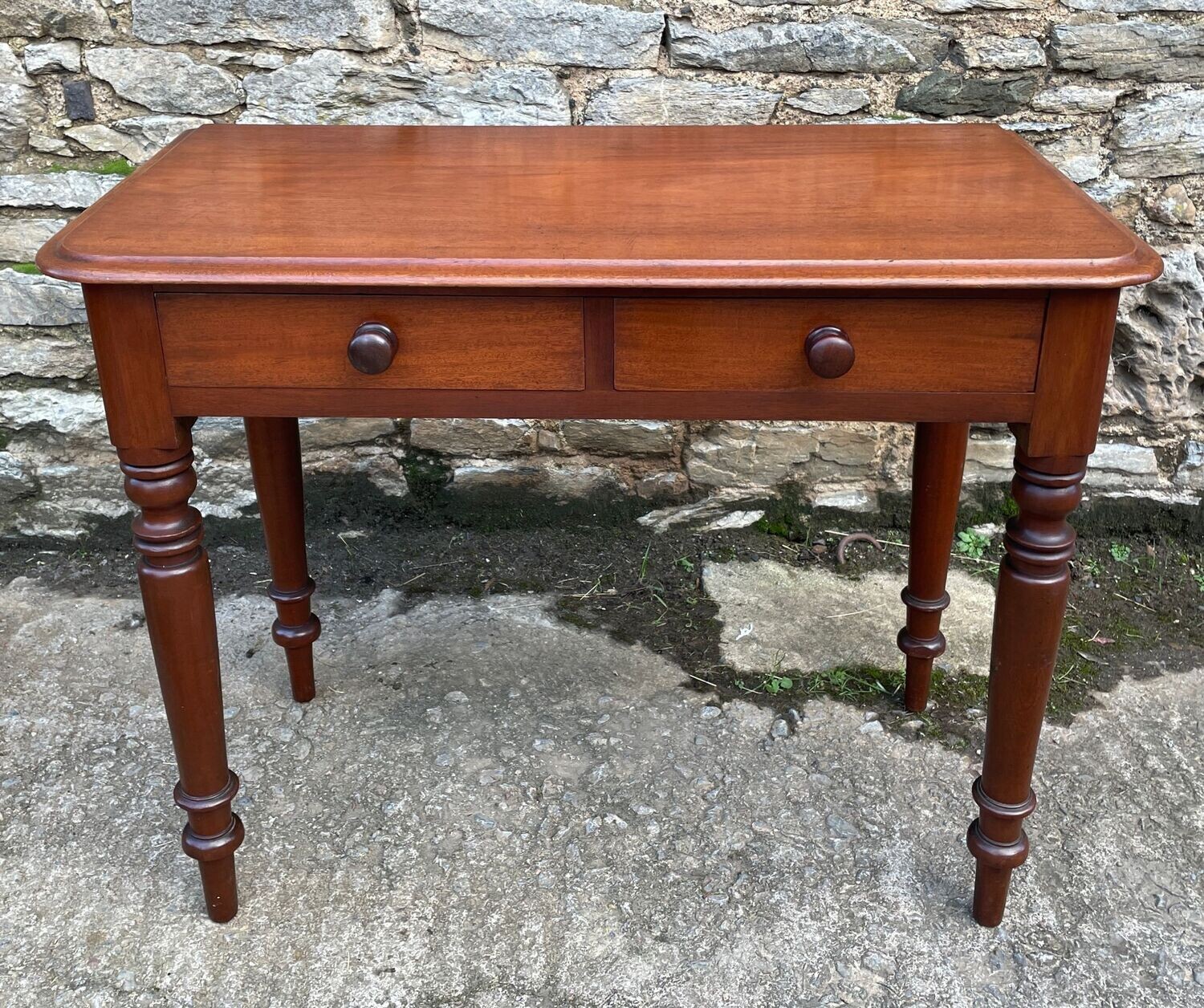 Victorian Mahogany Two Drawer Side Table