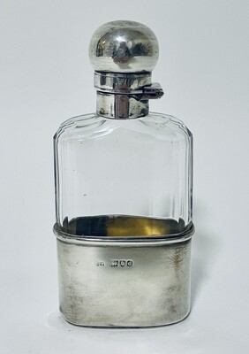 Victorian Silver Mounted Hip Flask