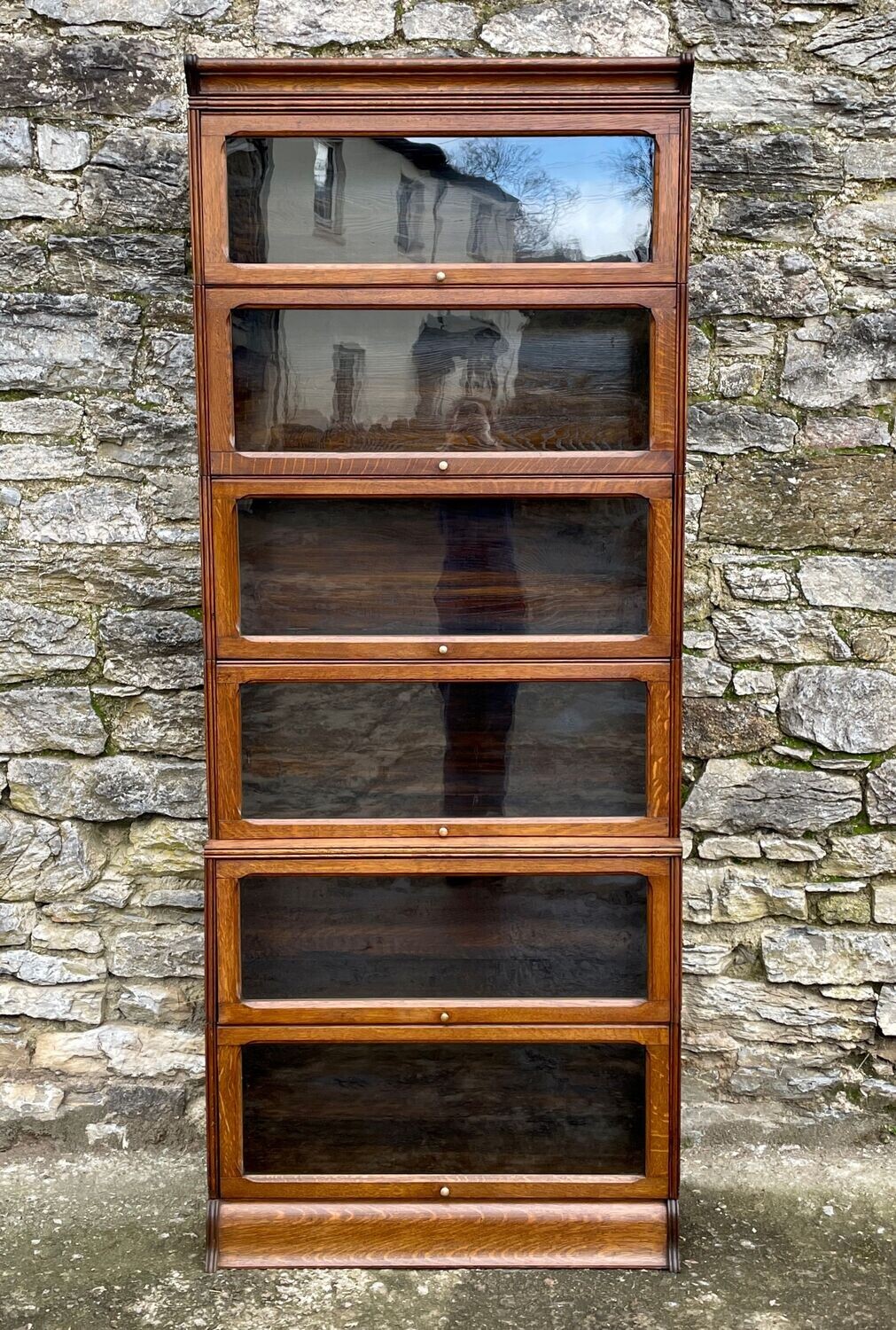Large Antique Oak Stacking Bookcase