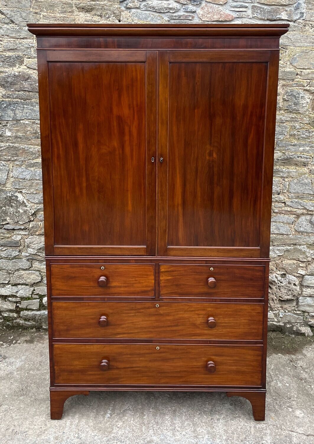 Victorian Mahogany Linen Press