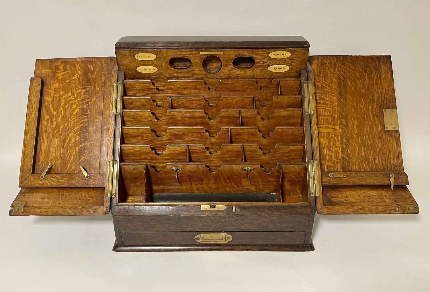 ​Large Victorian Oak Stationery Cabinet