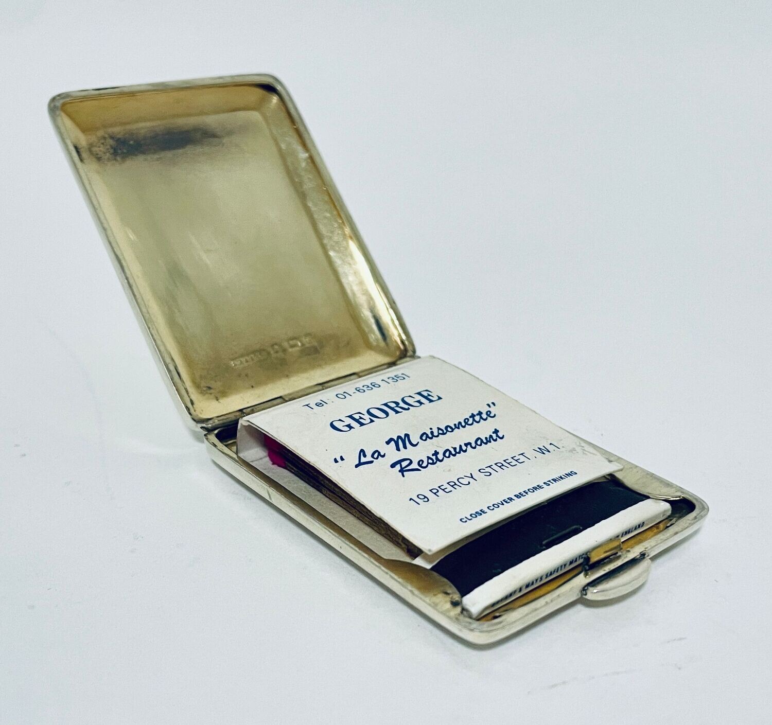 Antique Silver Match Holder