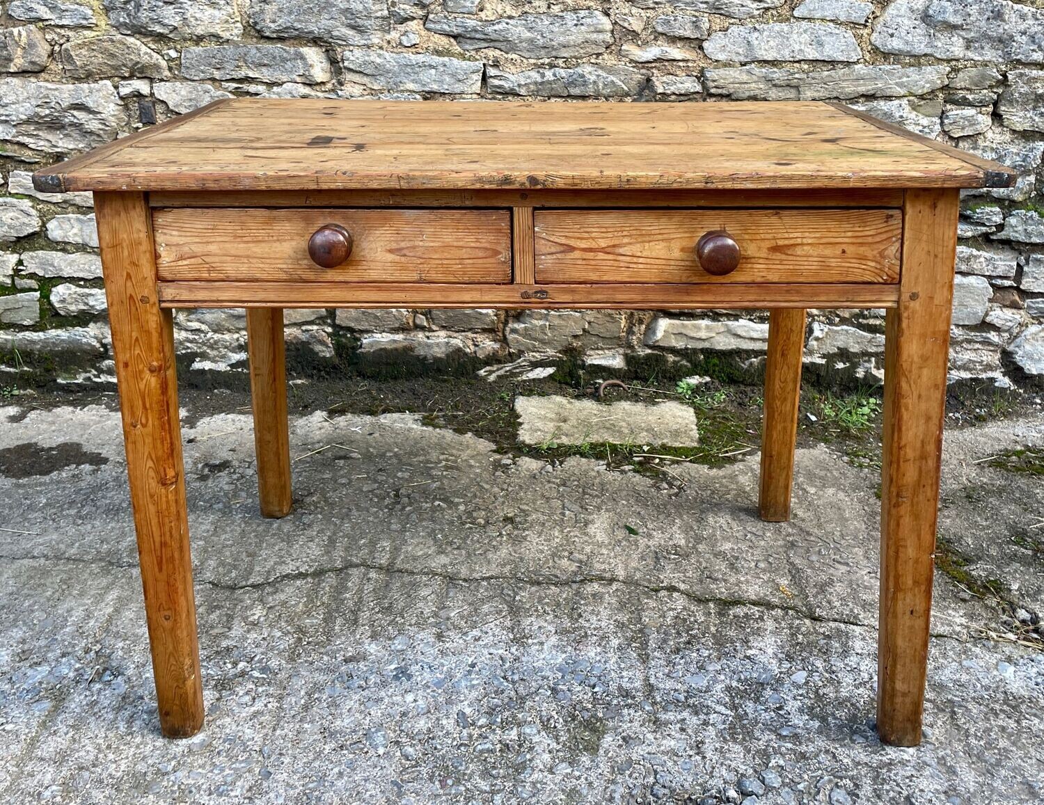 Antique Two Drawer Pine Table