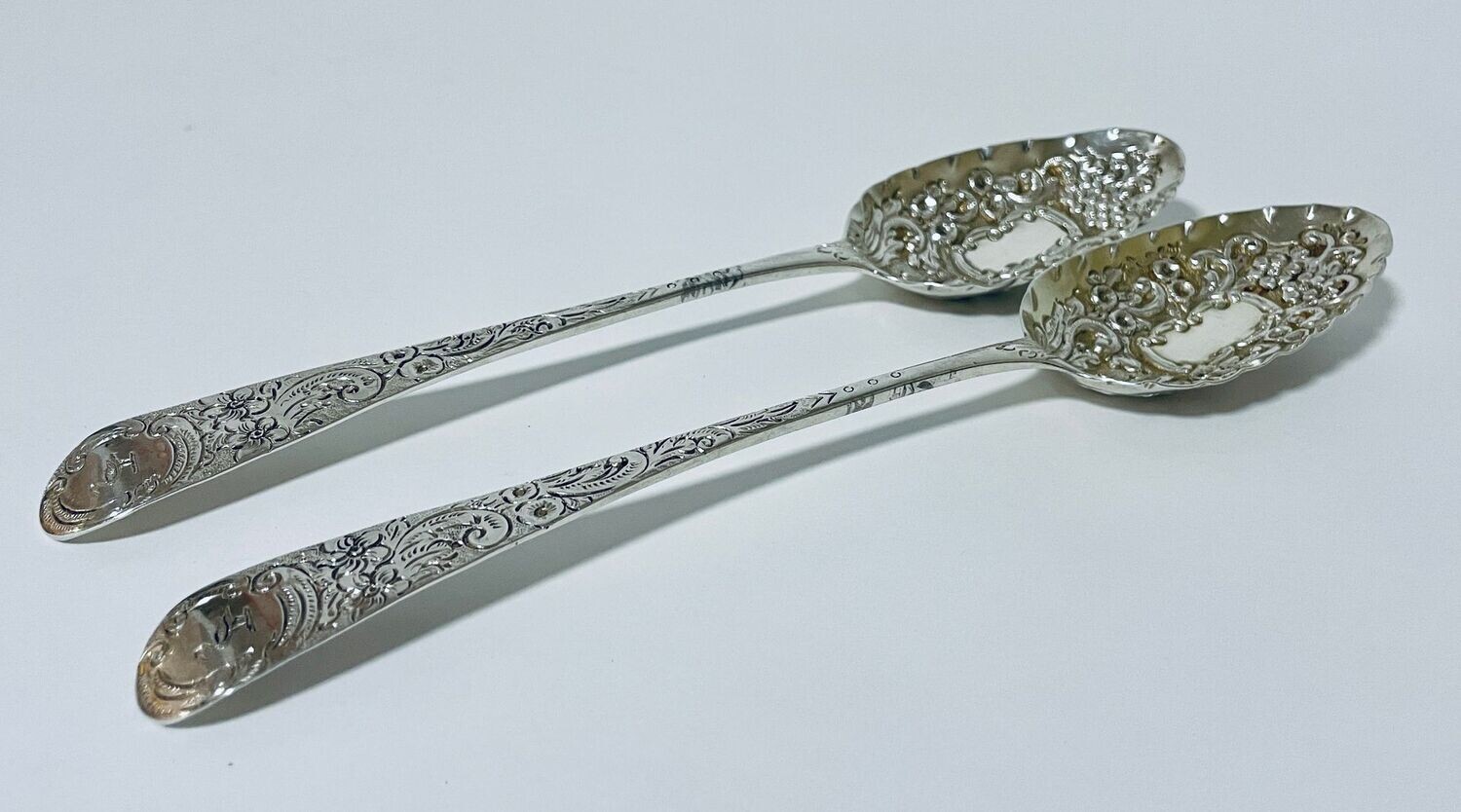 Pair of Georgian Exeter Silver Berry Spoons