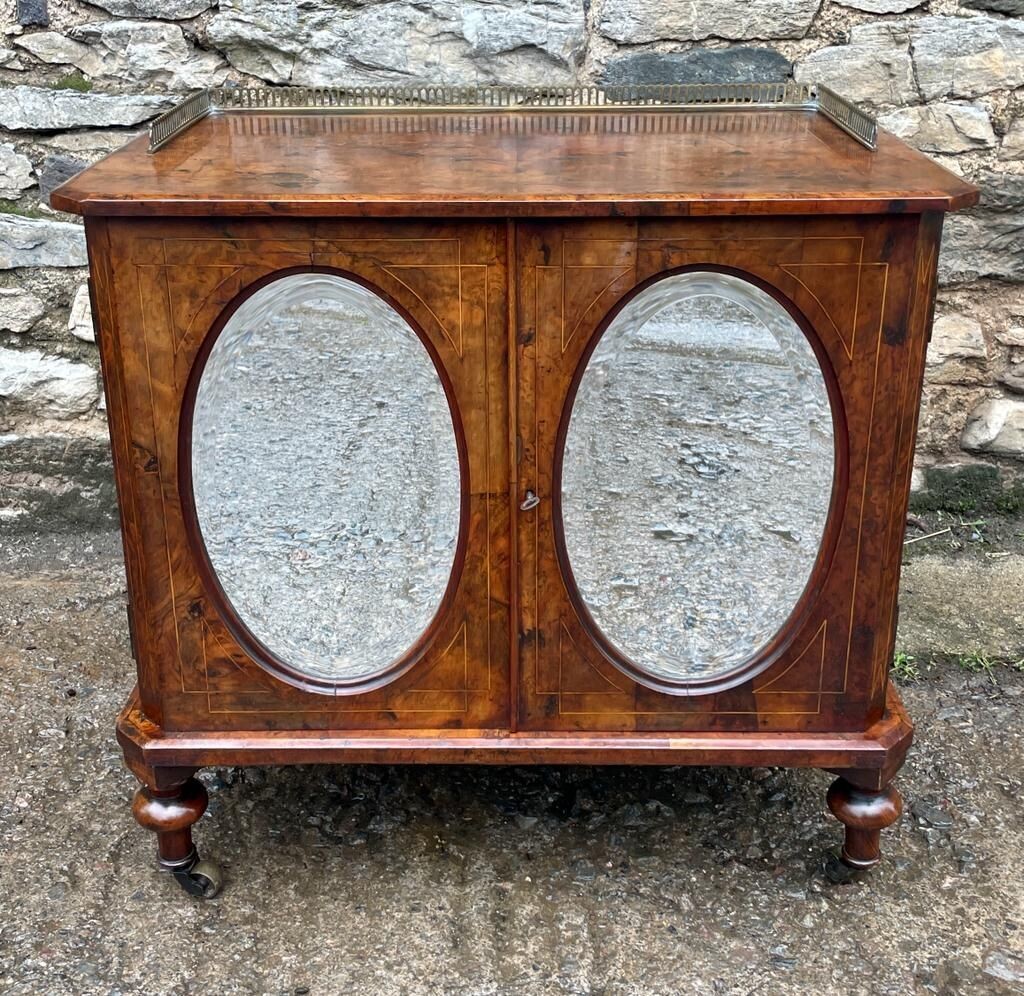 Victorian Burr Walnut Cabinet