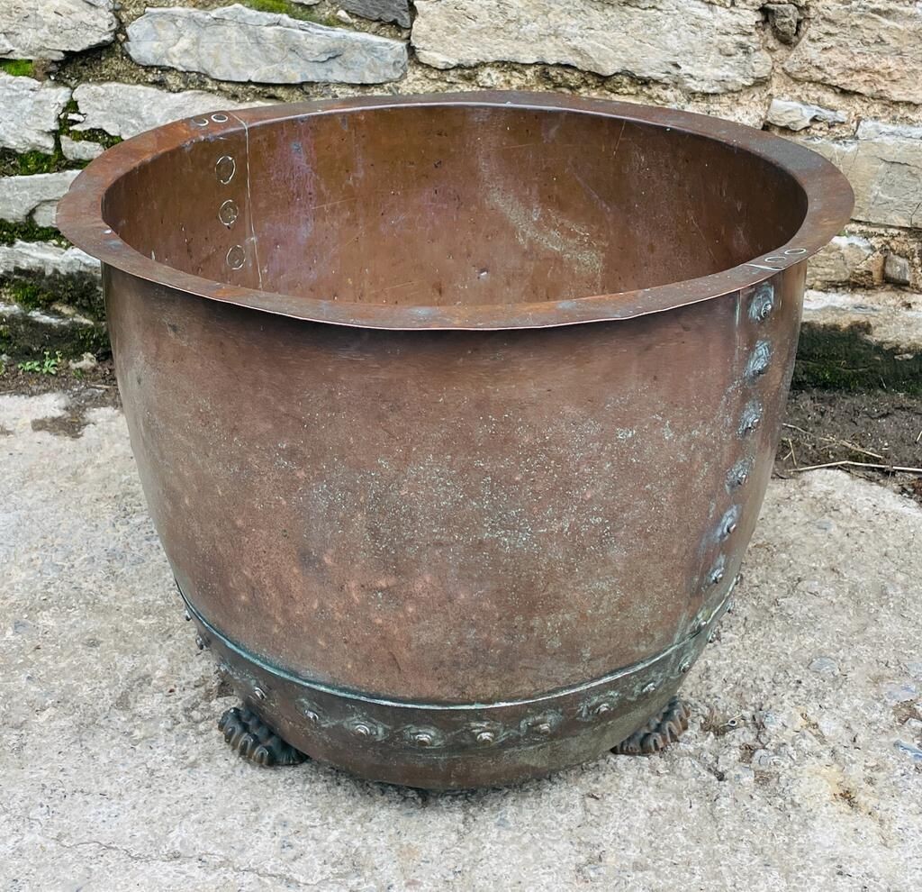 Large Victorian Riveted Copper Boiler