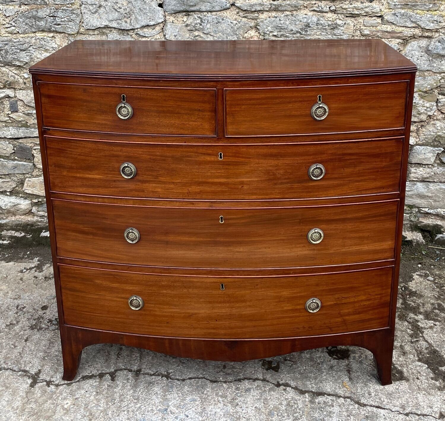Georgian Mahogany Bow Front Chest of Drawers