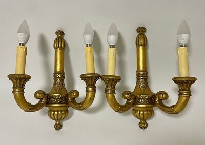 Pair of Antique Giltwood Wall Lights
