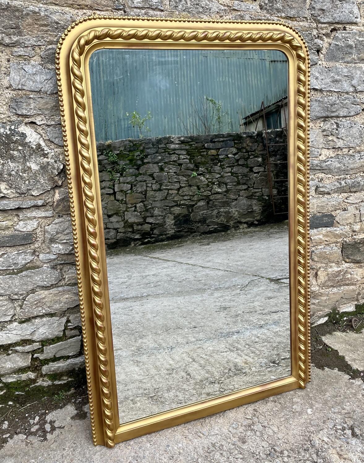 Large Antique Rope Twist Mirror