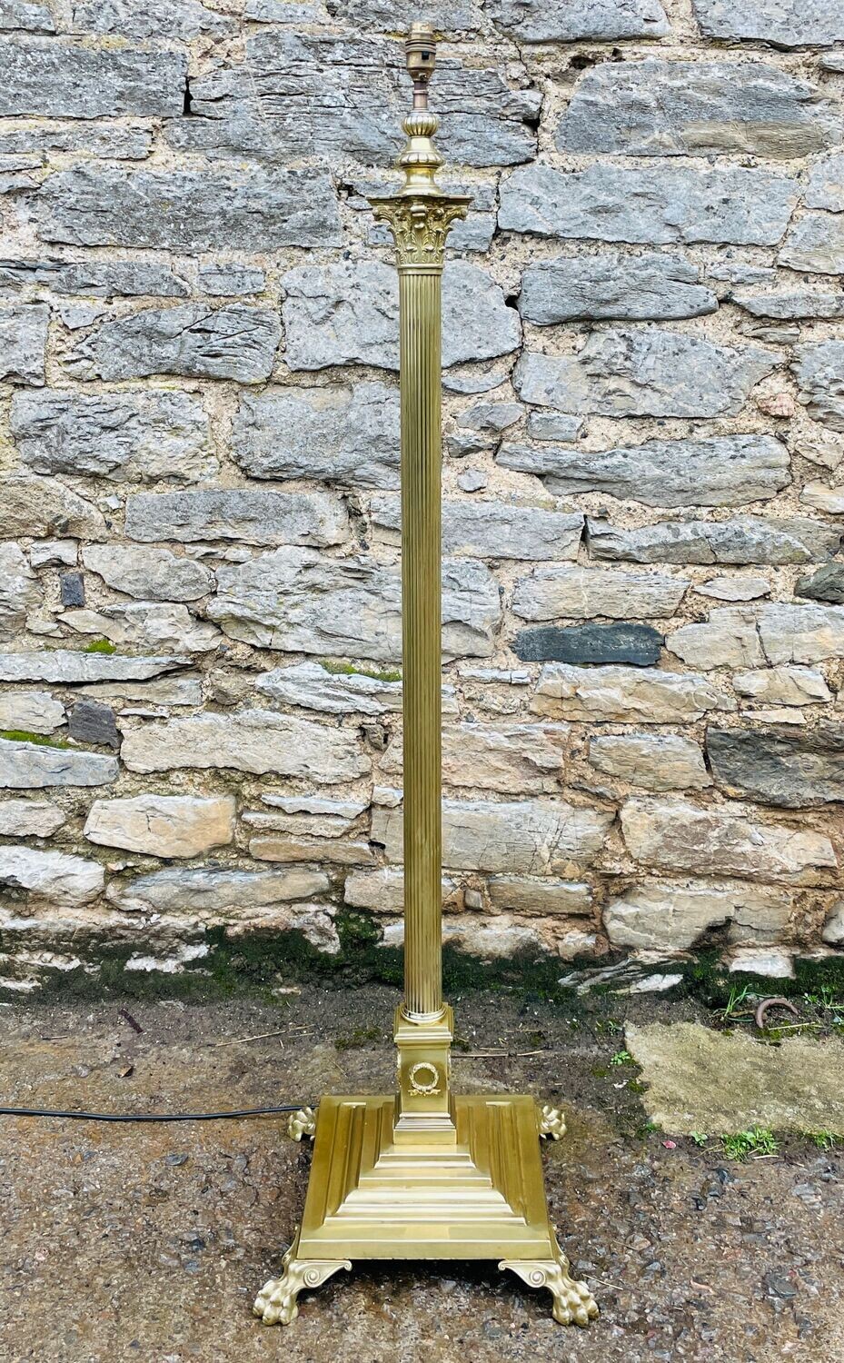 Antique Telescopic Corinthian Column Standard Lamp