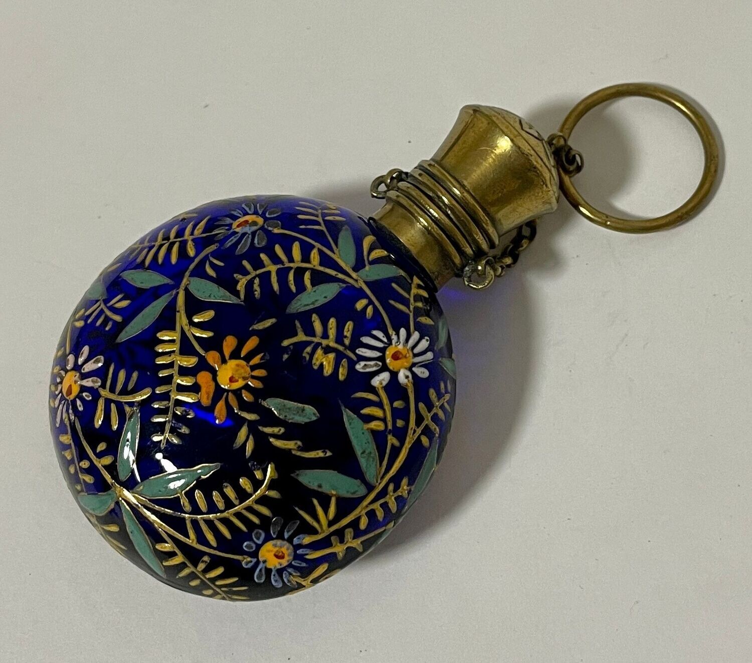 Antique Blue Glass Scent Bottle