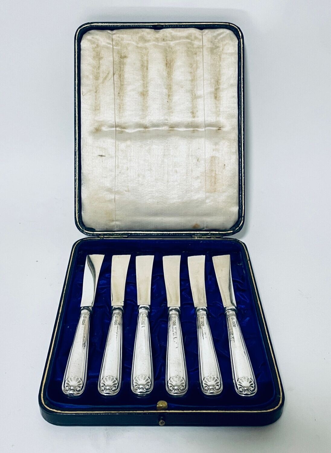 Set of 6 Antique Silver Handled Butter Knives