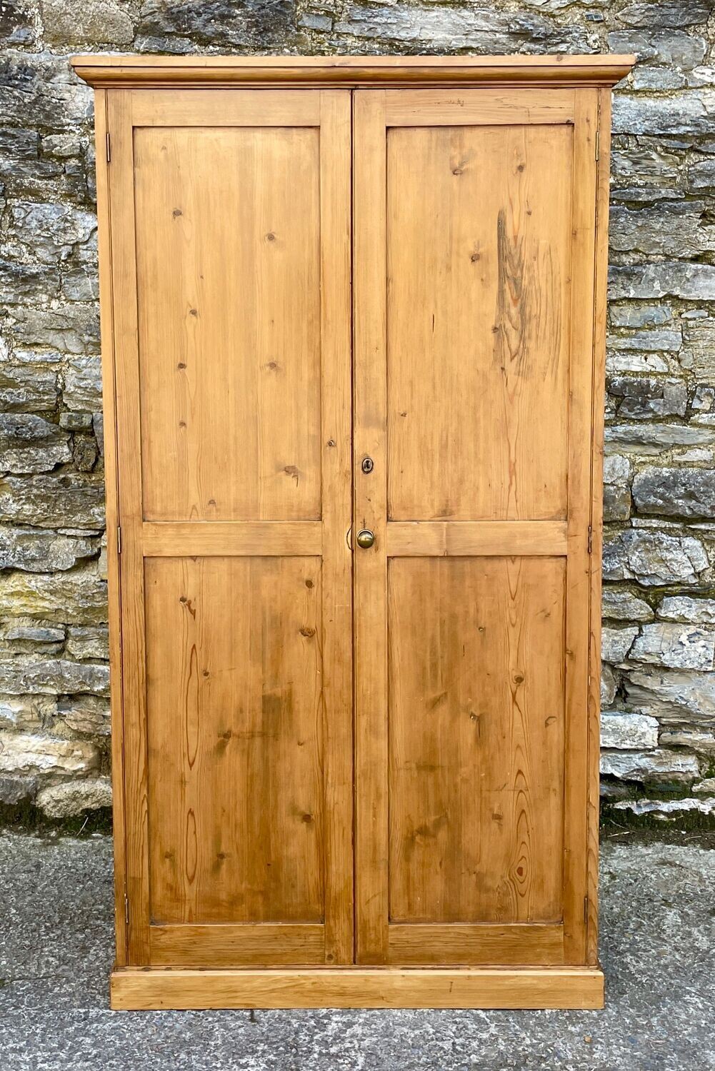 Large Antique Stripped Pine Cupboard