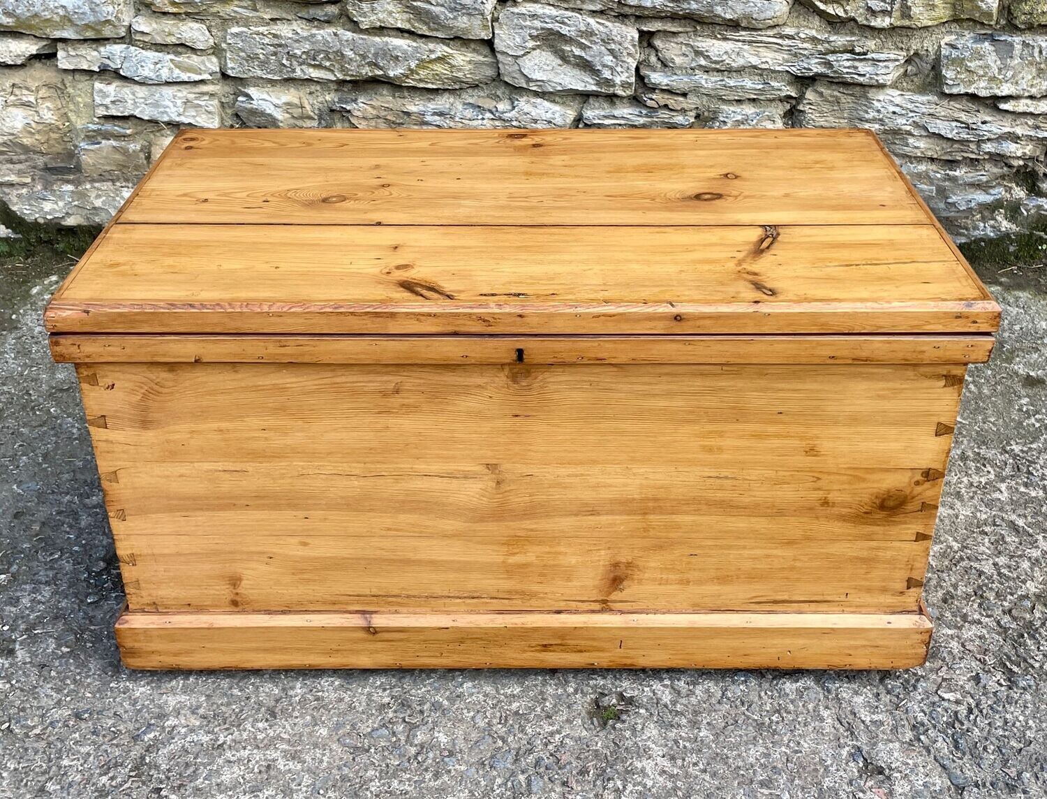Large Antique Pine Blanket Box