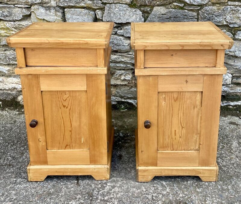 Pair of Antique Pine Bedsides