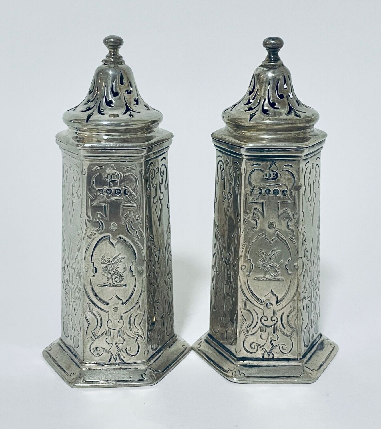 Victorian Silver Salt and Pepper Shakers
