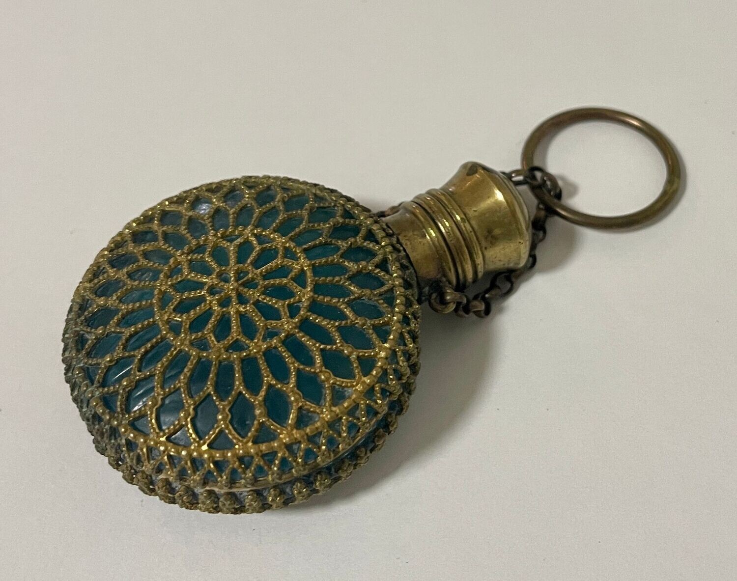Antique Blue Glass Scent Bottle