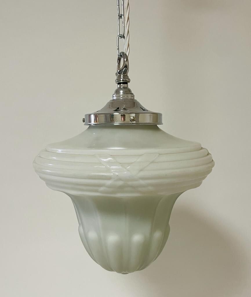 Antique Milk Glass Pendant Light