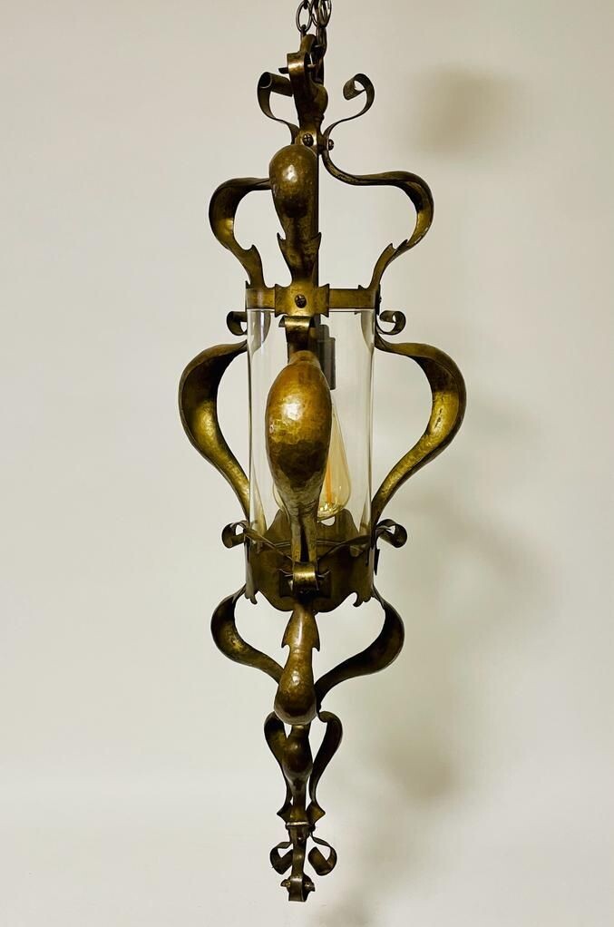 Art Nouveau Brass Lantern