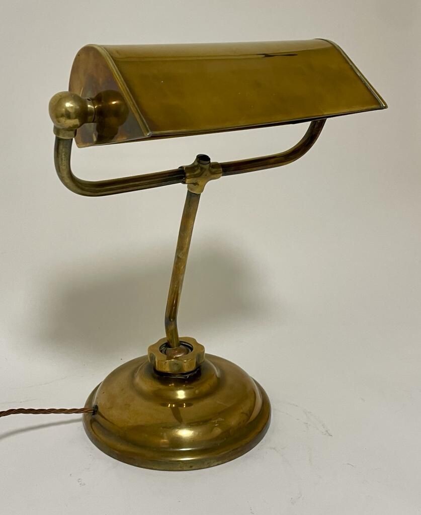 Antique Adjustable Brass Desk Lamp