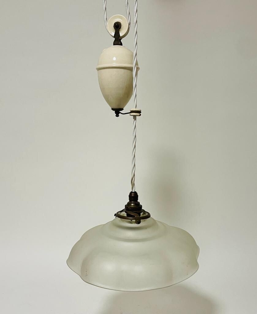 Antique French Rise and Fall Lamp