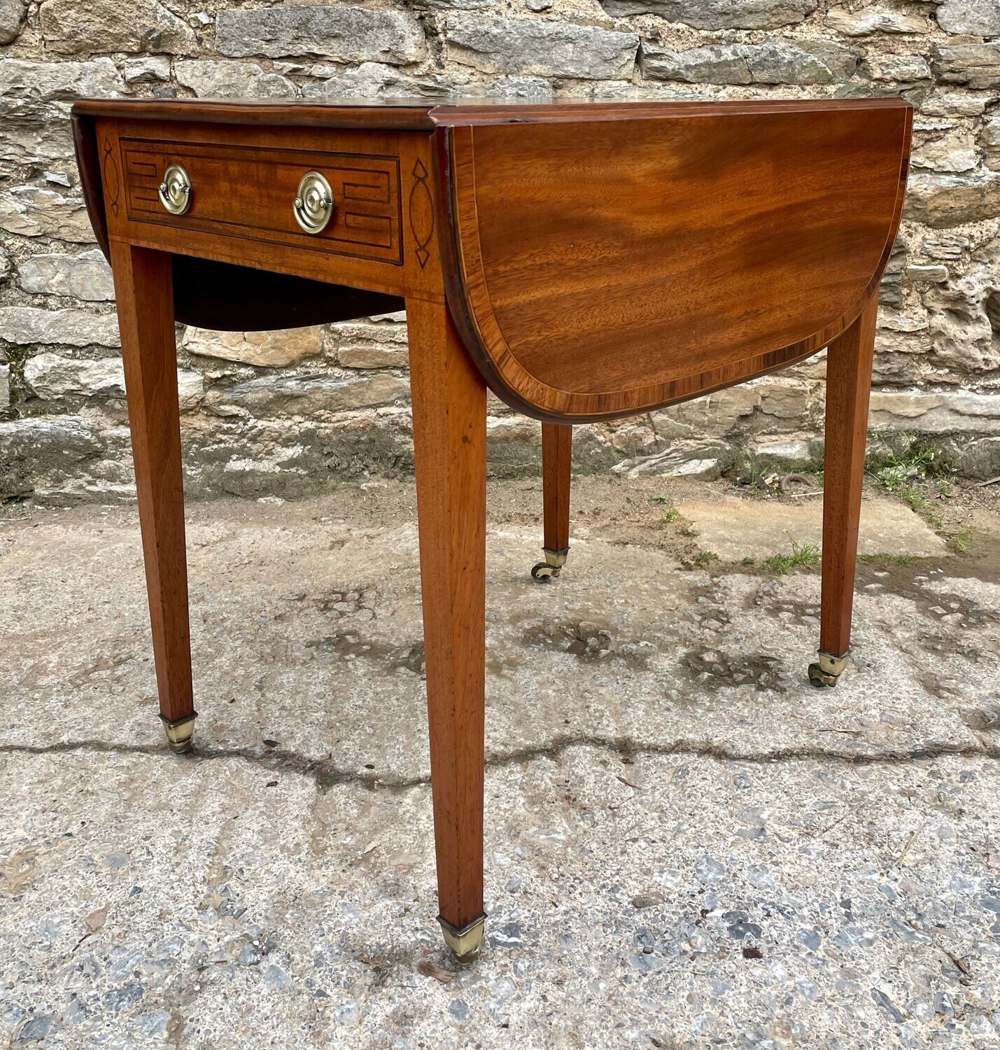 Regency Mahogany Inlaid Drop Flap Table