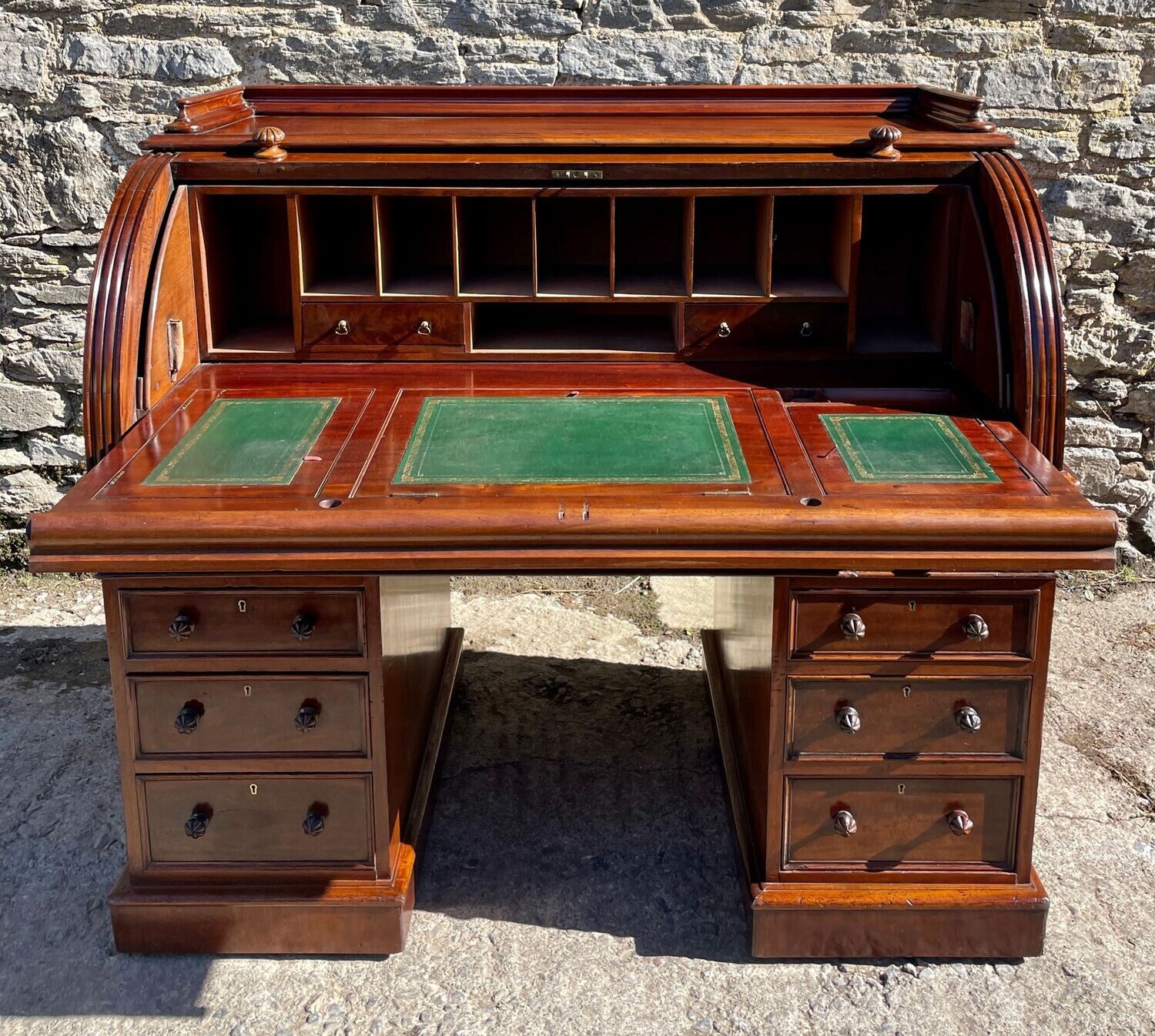 Victorian Mahogany Cylinder Roll Top Desk