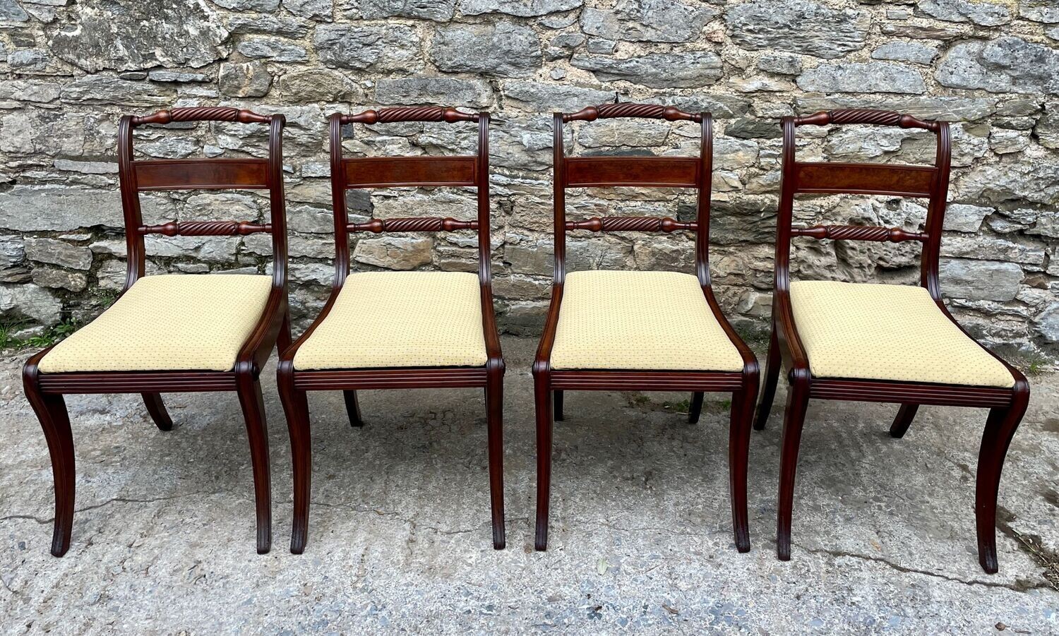 Set of 4 Regency Mahogany Dining Chairs