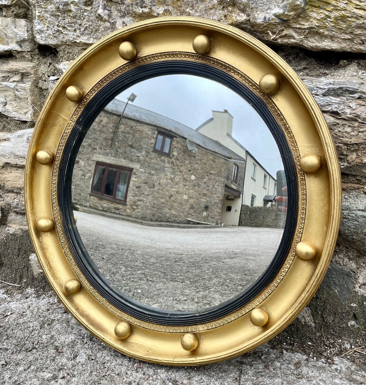 Regency Giltwood Convex Mirror