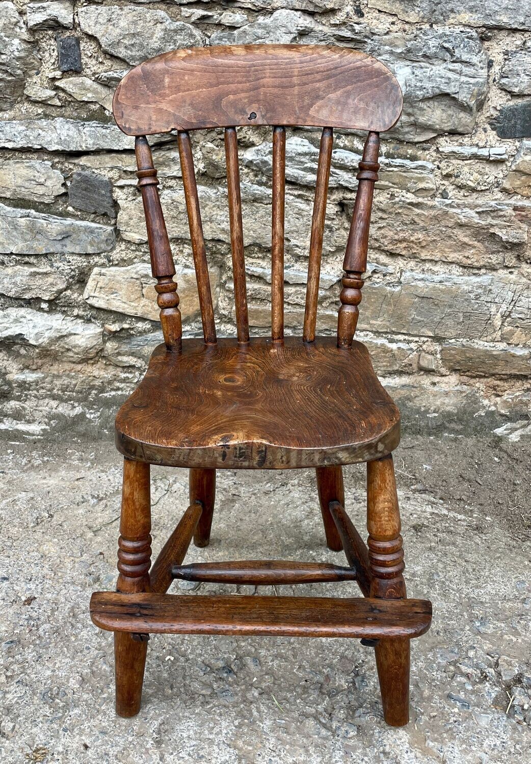 Antique Elm Seated Childs Chair