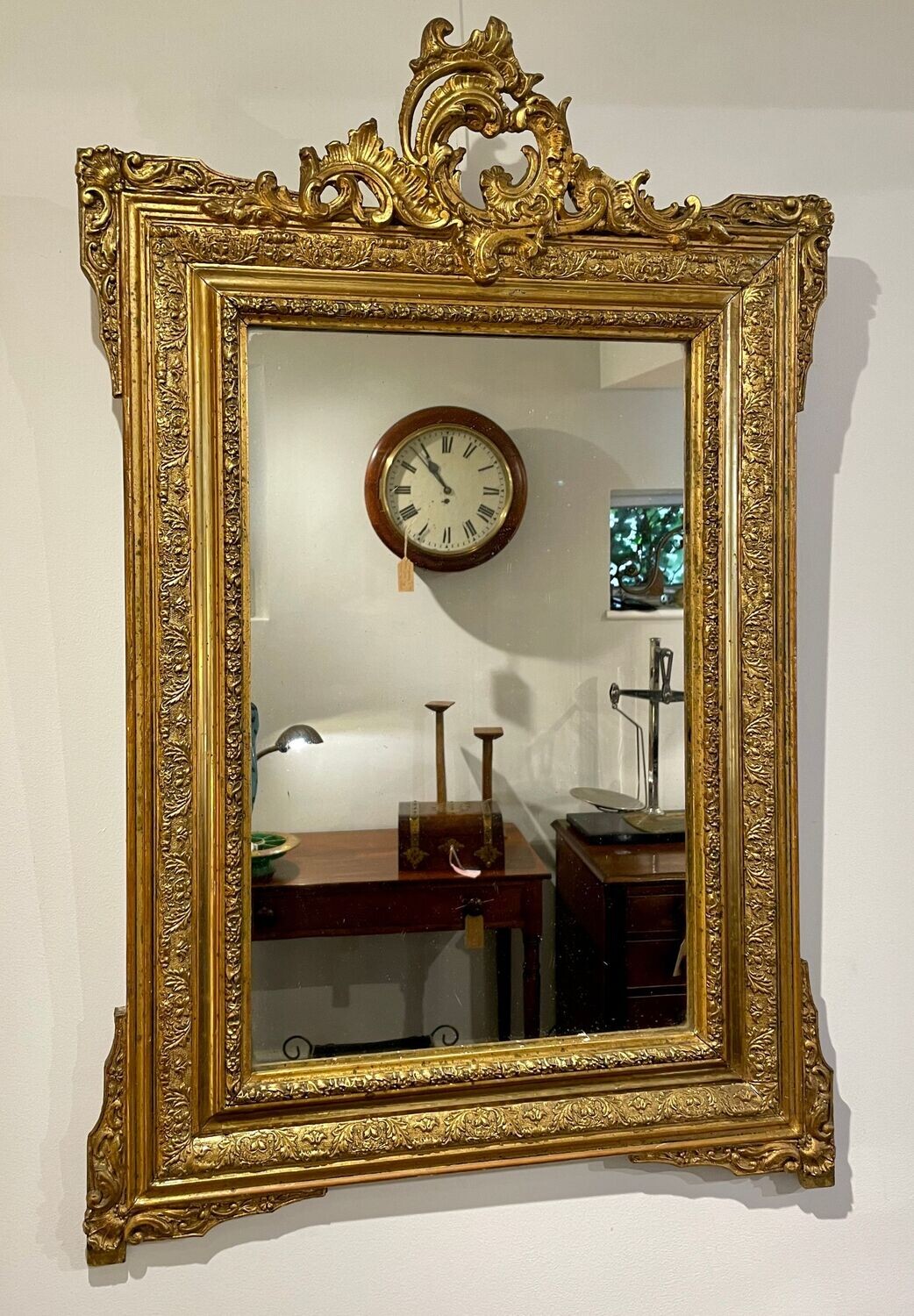 Large Antique French Gilt Wall Mirror