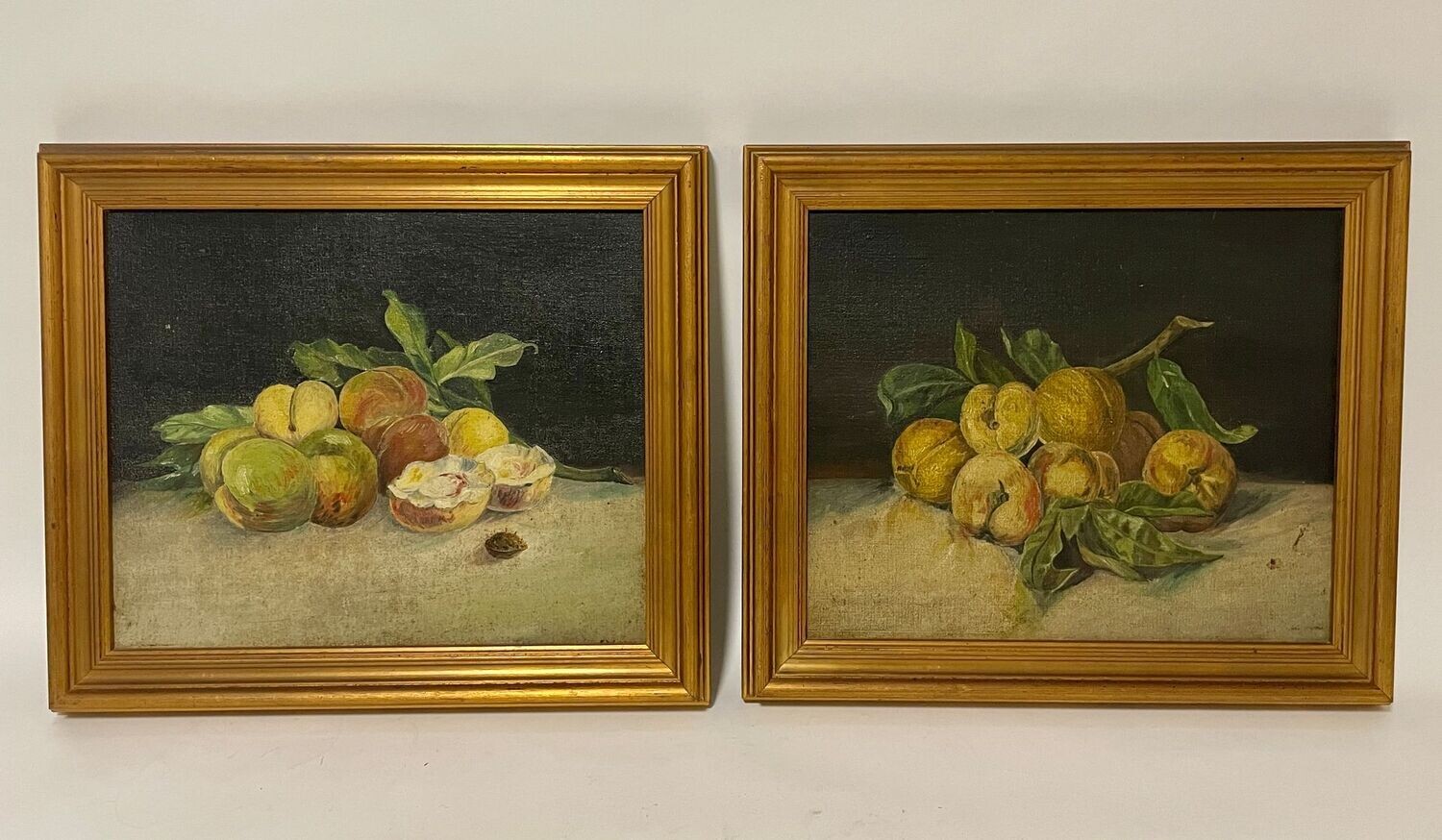 Pair of Still Life Oil on Board Paintings by E.Weller