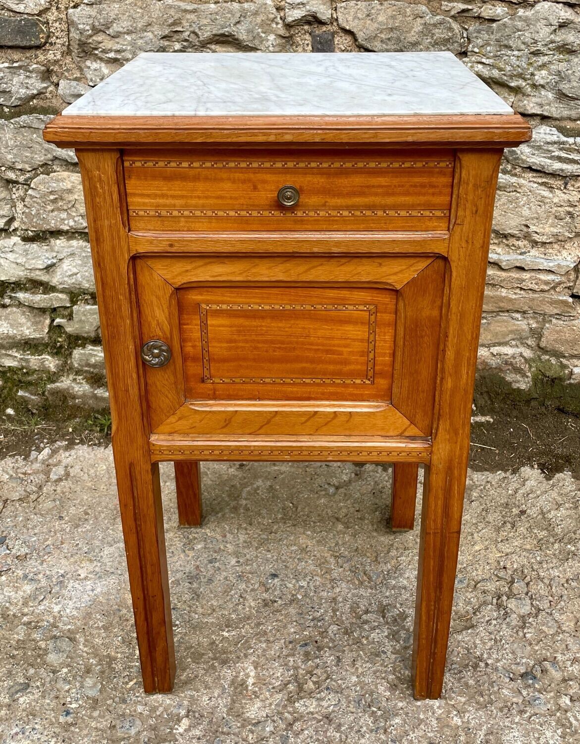 French Marble Topped Pot Cupboard