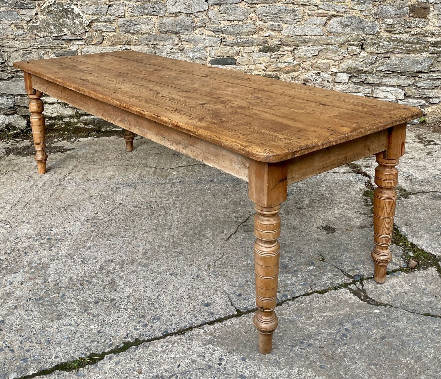 Large Victorian Pine Farmhouse Table