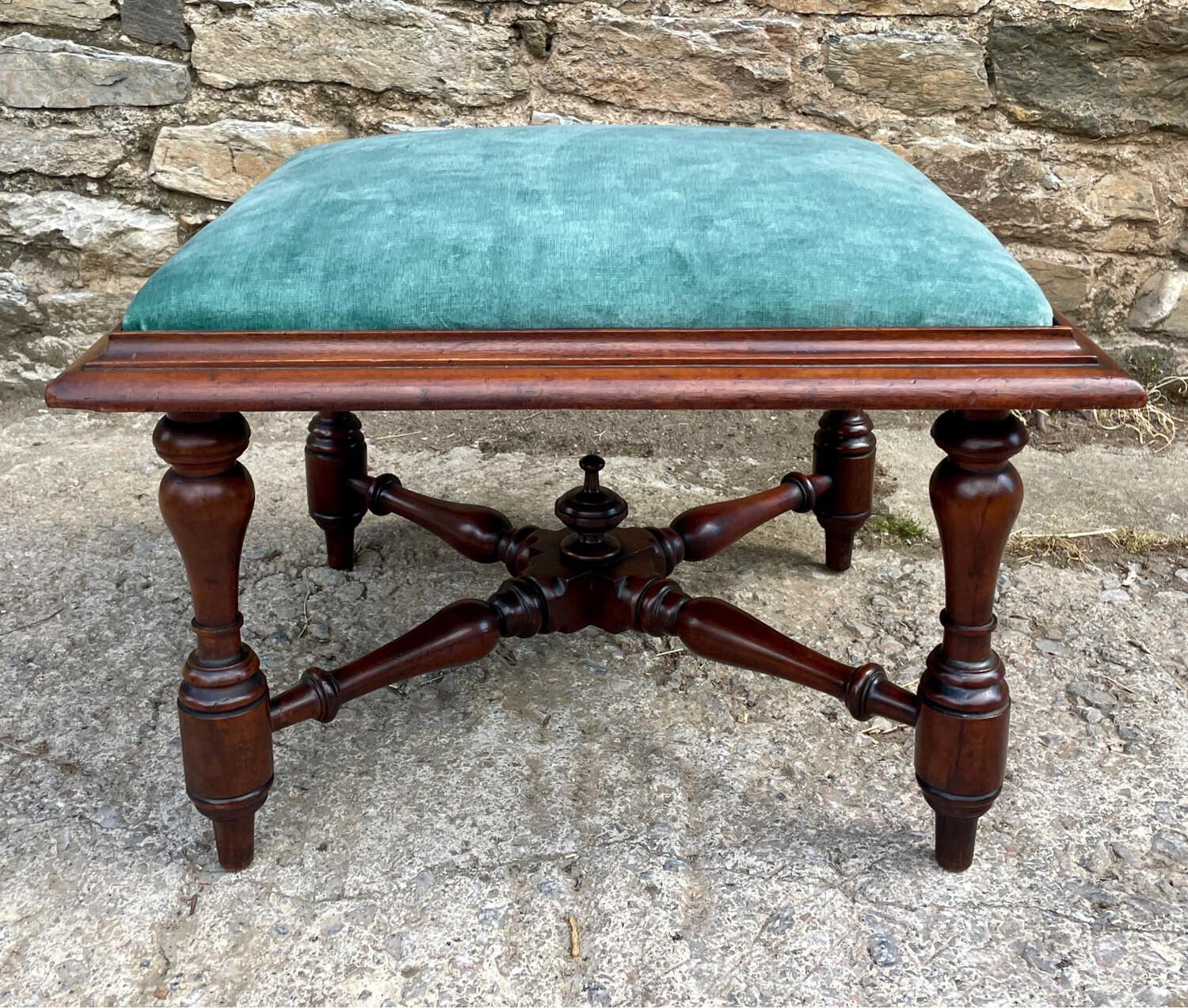 Victorian Mahogany Upholstered Stool