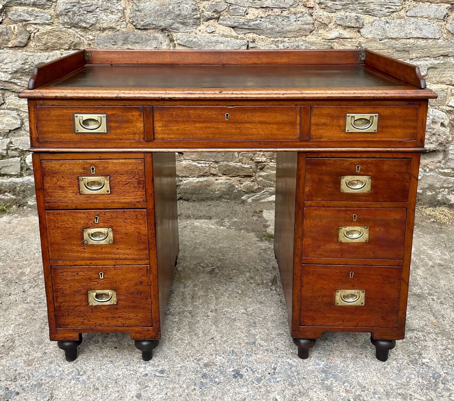 Antique Mahogany Military Campaign Desk