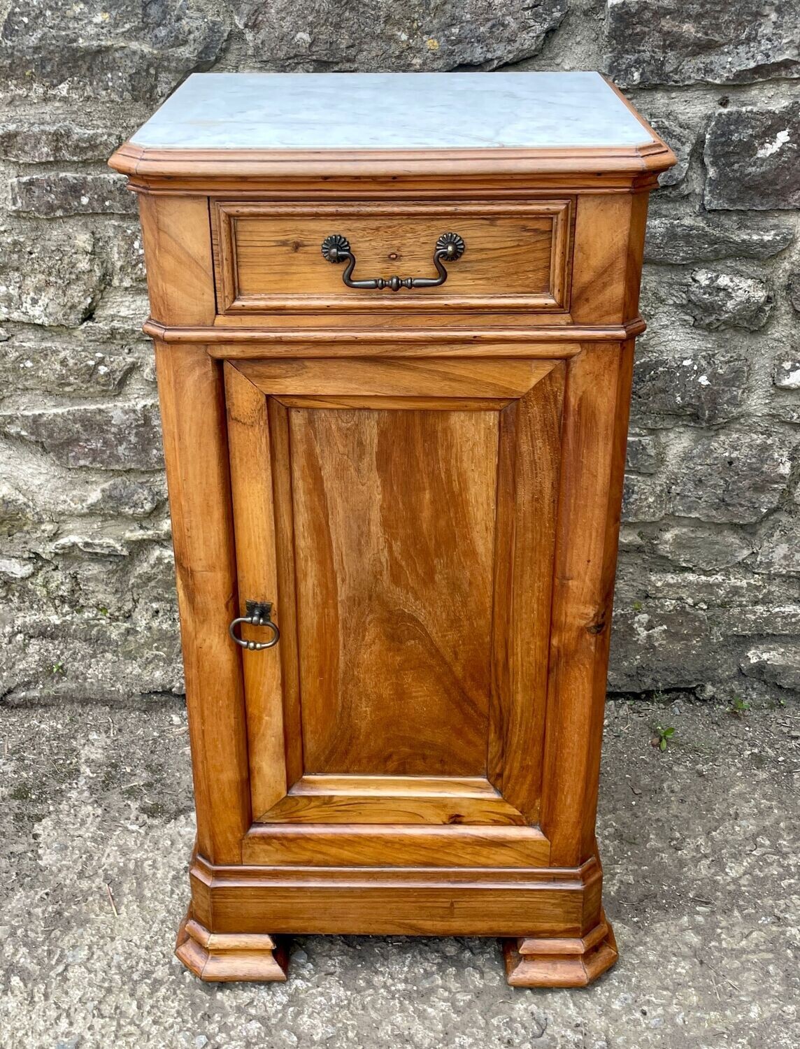 Antique French Marble Topped Pot Cupboard