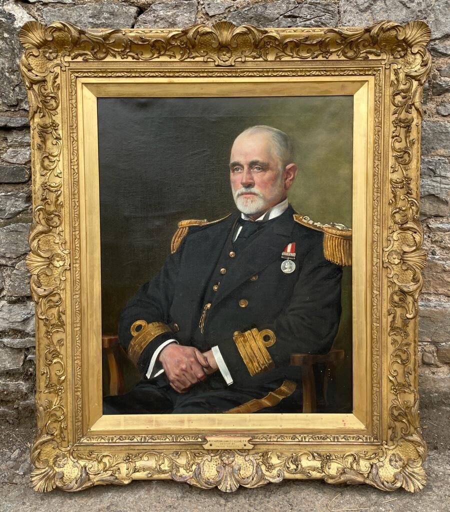 Oil on Canvas Portrait of Rear Admiral Charles E. Gissing